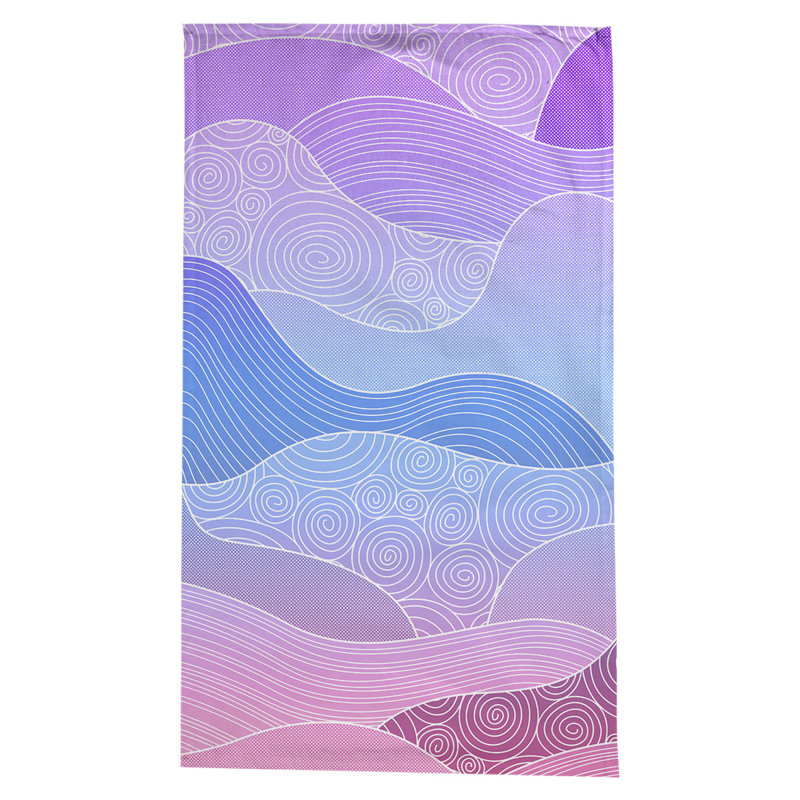 Leffel Hand Drawn Waves Tablecloth, Blue/Purple