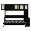Lit escamotable horizontal avec bureau et armoires en rotin, cadre de lit mural pliant en bois pour bureau à domicile-132836563