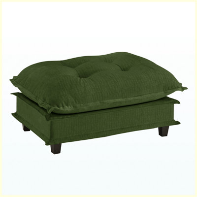 Repose-pieds de 73 po en chenille verte, repose-pieds moderne et sièges supplémentaires pour le salon, la chambre à coucher et les grands espaces