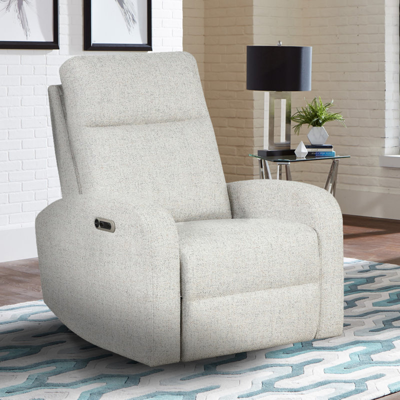 Paola 33" Upholstered Power Swivel Glider Recliner with Square Arms, Natural Beauty Quartz