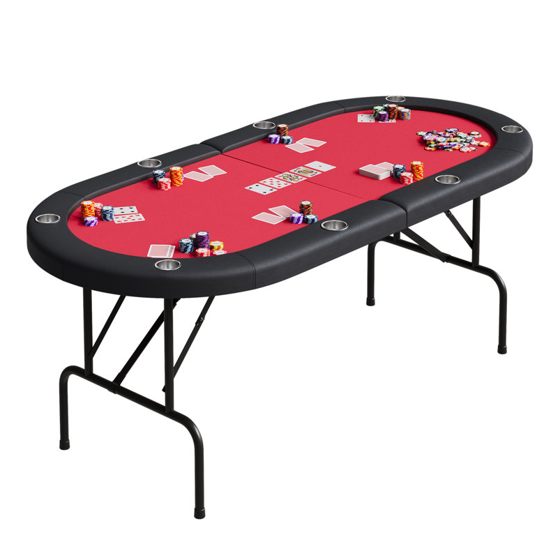 Table de poker GarveeHome, Noir mat / rouge