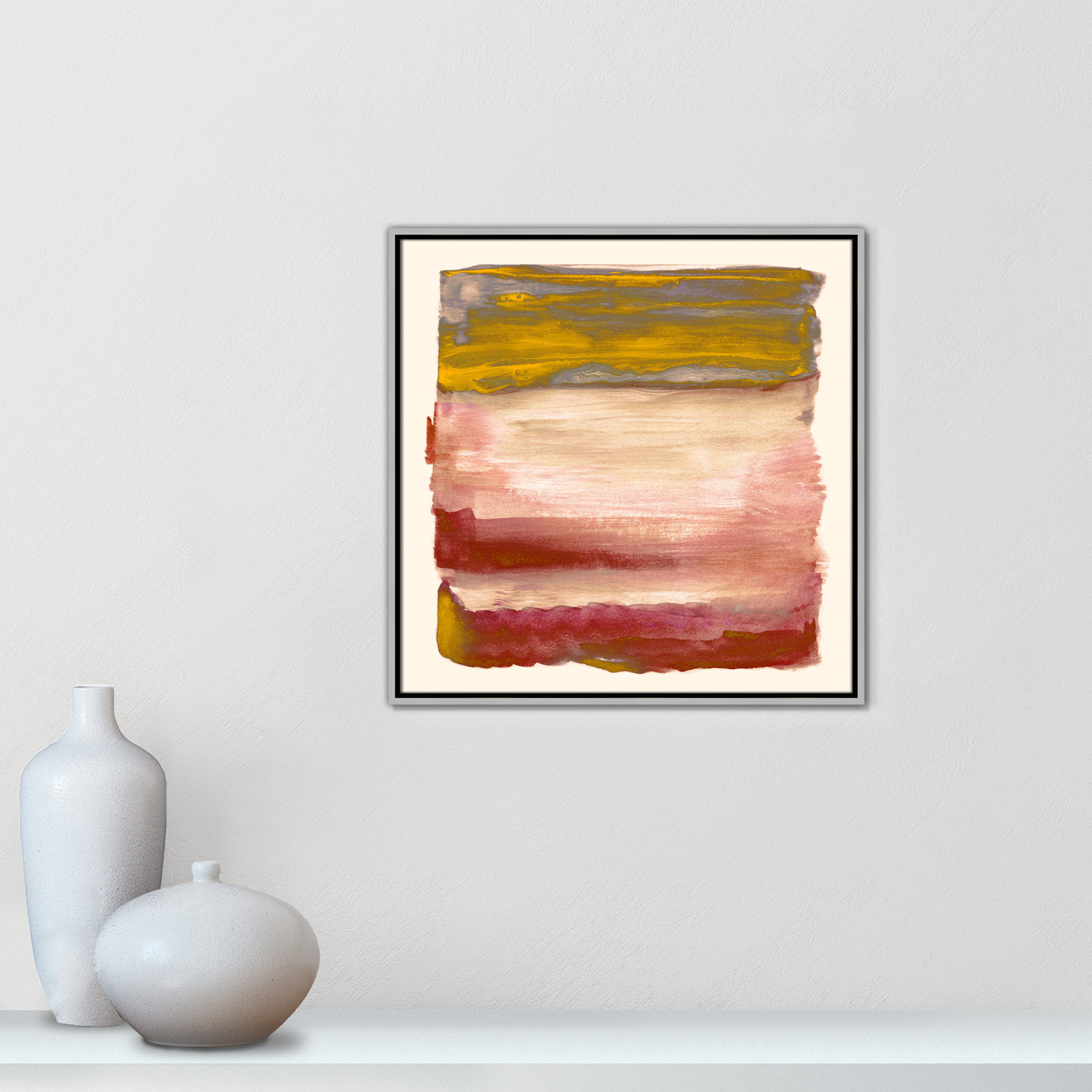 Sky Collection "Yellow Sky I" Print by Nan, Silver, 25.5" H x 25.5" W