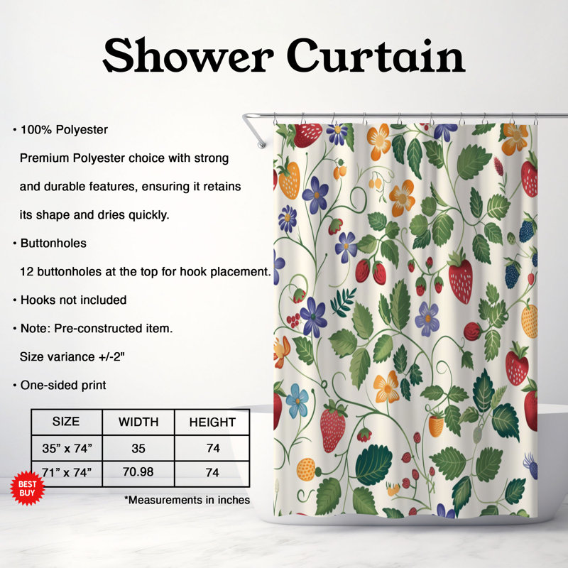 Fresh Grapes - Premium Shower Curtain, 74"H x 71"W