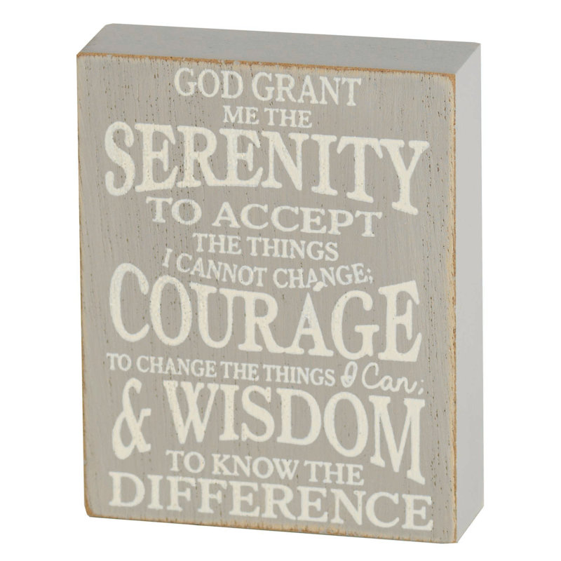 Bloc de table en bois Serenity Prayer