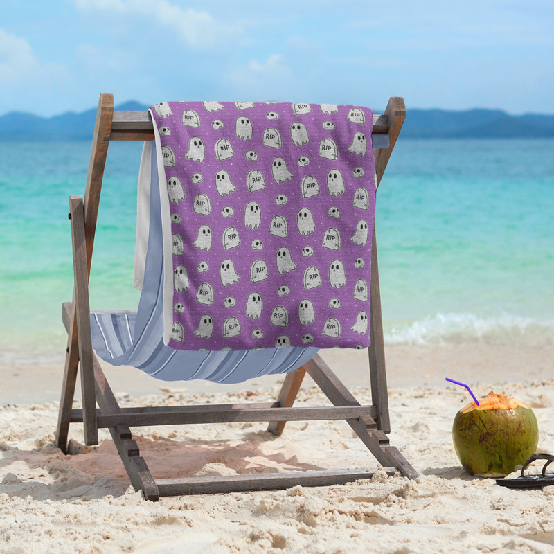Katelyn Elizabeth Cotton Blend Beach Towel, Purple