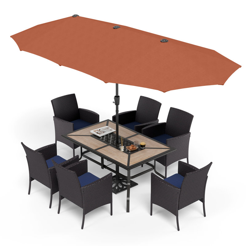 Leonard 6 - Person Patio Dining Set with Rectangular Table