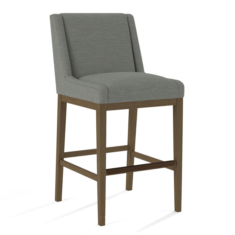Upholstered Stool, Salvador Butter, Weathered Gray