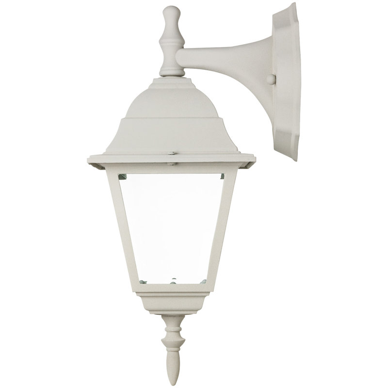 Lanterne murale d'extérieur biseautée Jovita, Blanc, H 16,4 po x l 6,3 po x P 7,5 po