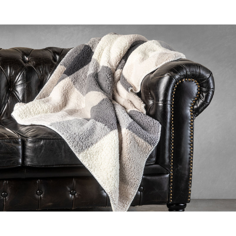 Knitted Throw Blanket, Gray Plaid Combo, Plaid