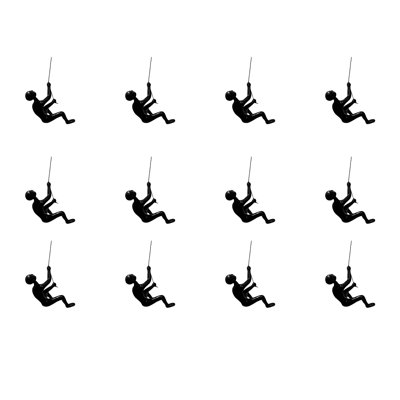 Climbing Man Home Decor Classic Wall-Art Sculpture | 12-Piece | Black
