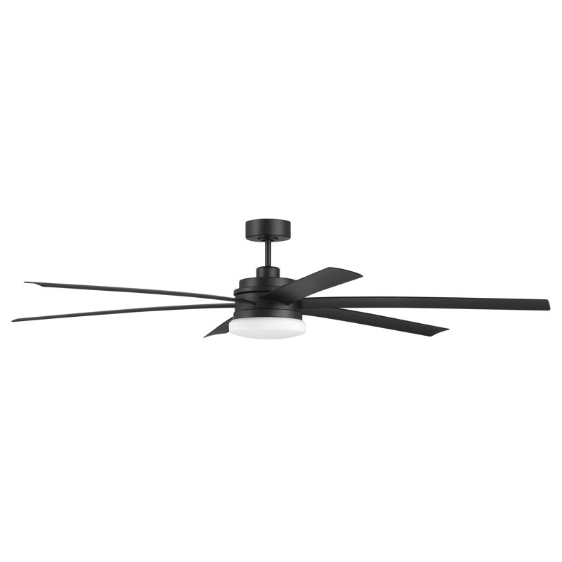 72'' Ceiling Fan with LED Lights, Flat Black