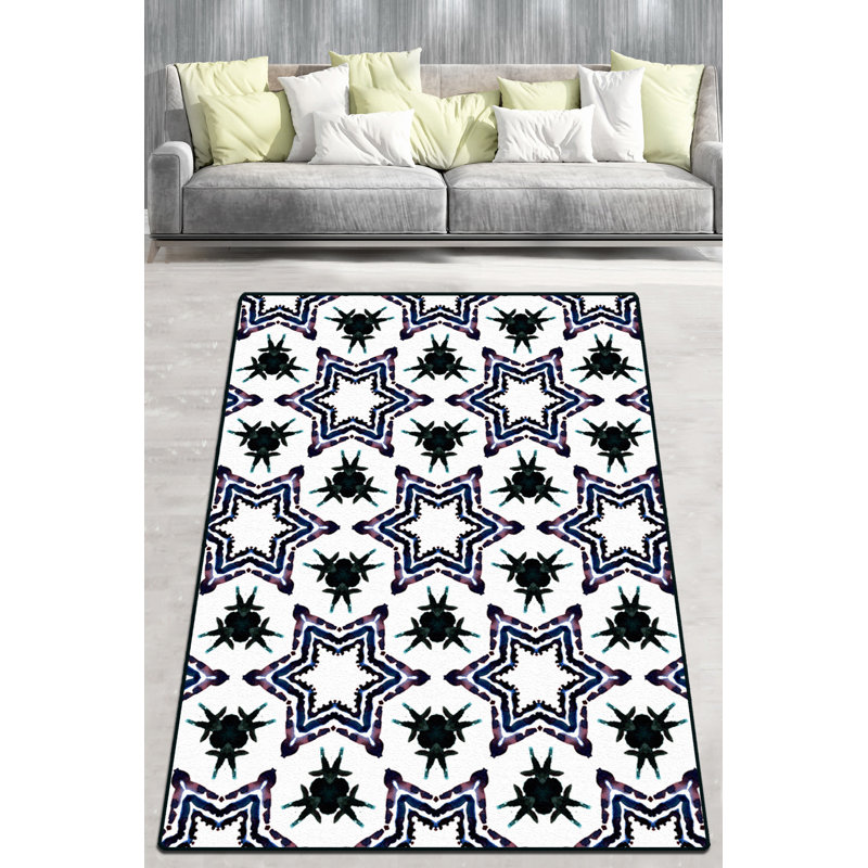 Premium Hall Carpet (4.9 x 6.6 ft), 100% Polyester, 0.2 in Pile Height | Antibacterial, Non-Slip Underside | Machine Washable, Durable & Easy Care, Perfect for Living Room or Entryway Decor