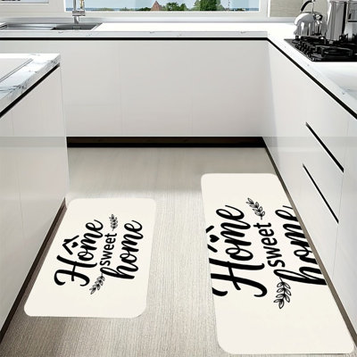 Ensemble de 2 tapis de sol minimalistes en flanelle « Home Sweet Home »
