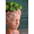 D6X9" Visage Head Bust Planter, Brown