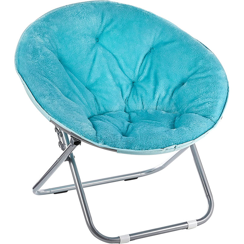 Giles Papasan Chair, Silver, Light Blue