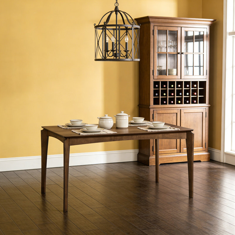 Rectangular Dining Table With Sturdy Wood Legs