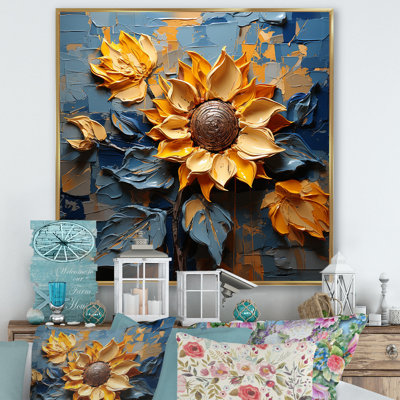 Tournesols dans des tons de gris orageux I - impression