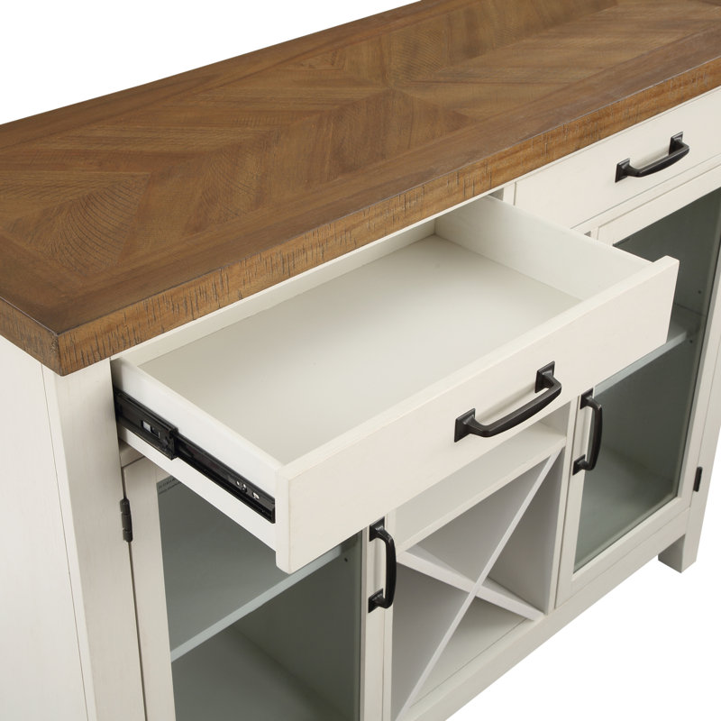 Knauss 52'' Sideboard, Milk White/Honey Brown