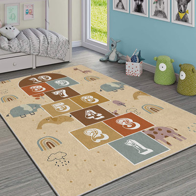 Tapis luxueux en polyester, 5,2 x 7,5 pi | Éponge stratifiée anti-dérapante 740 g / m² pour plus de durabilité | Antibactérien, facile à nettoyer, lavable à la machine à 86 ° F, superbe impression numérique sur tissu de velours