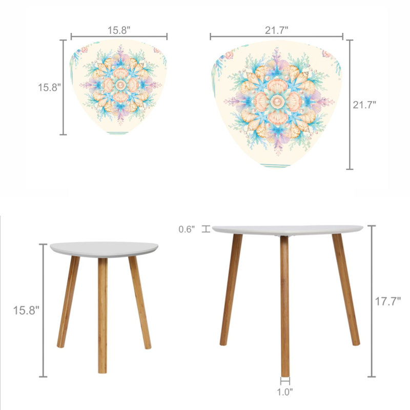 Ensemble de 2 tables basses gigognes Triangle