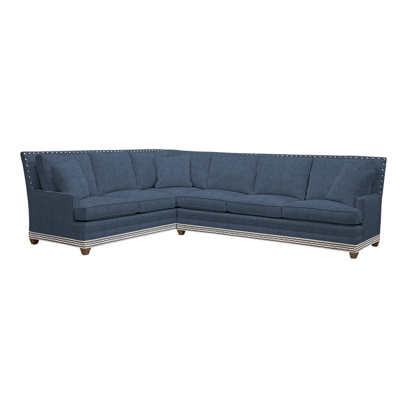 American Bungalow 2-Piece Riverside L- Sectional, Havana, Yes, Navada Blue Polyester