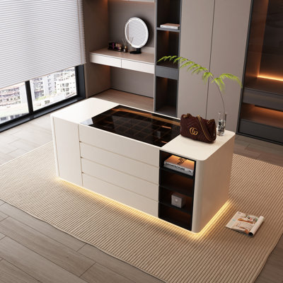 Présentoir à bijoux moderne avec plateau en verre et rangement spacieux, vitrine minimaliste et vitrine pour la maison, le vestiaire, la boutique et le magasin