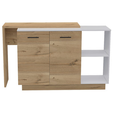 2-Shelf 1-Drawer 3-Division Kitchen Island White