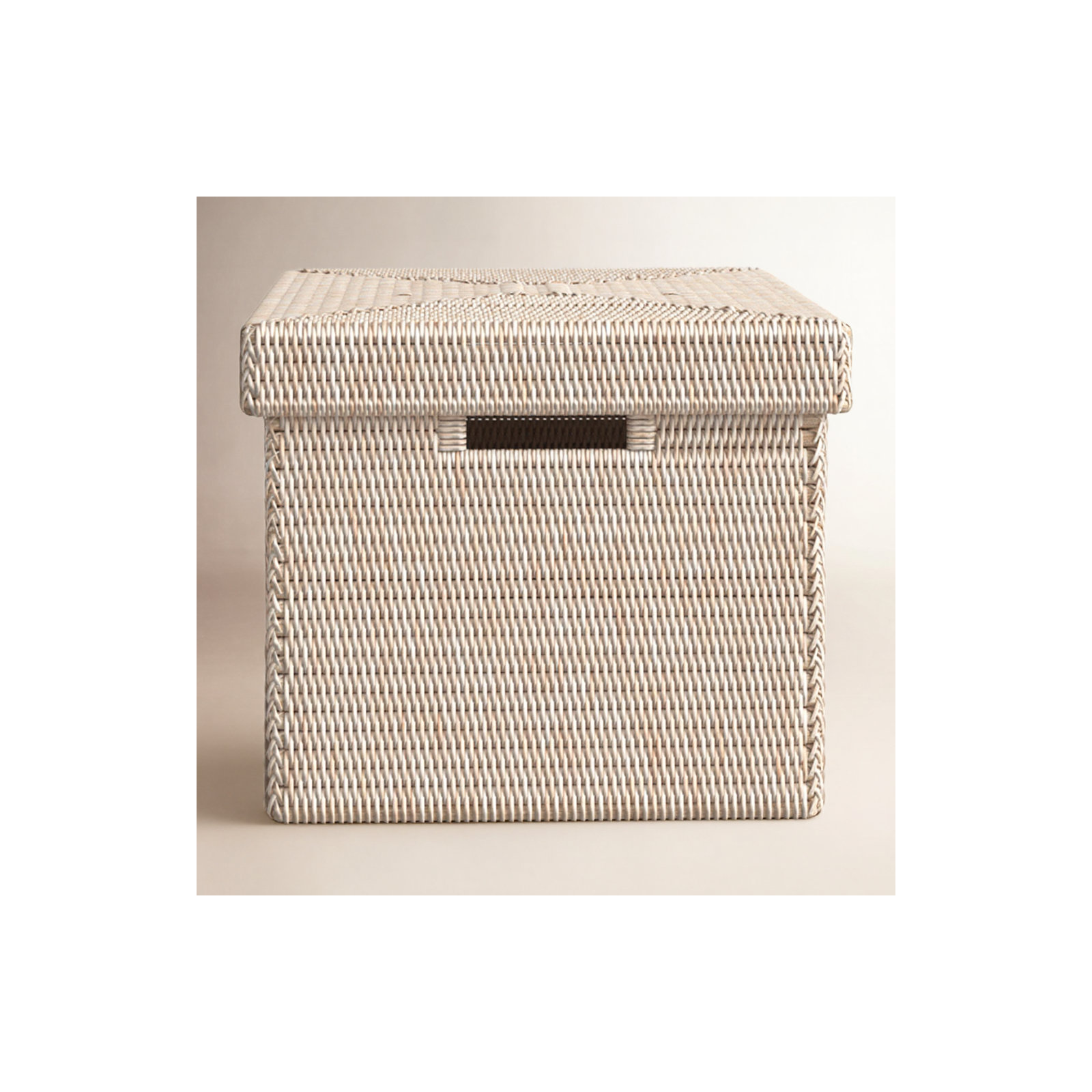 Rattan Basket, White Wash
