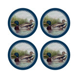 English Duck Pond Vegan Leather Round Pebble Placemat