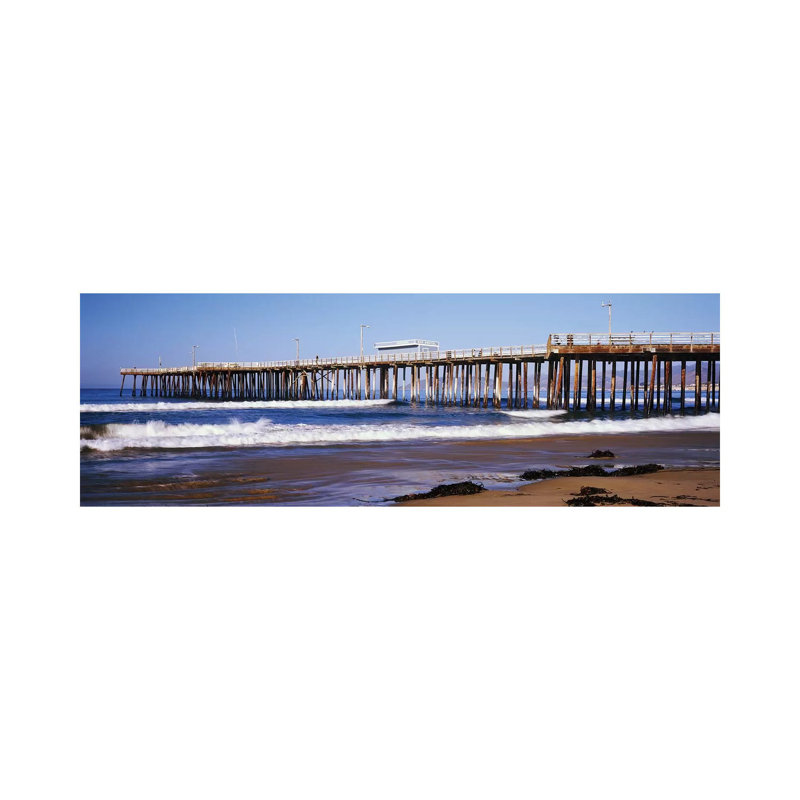 Pismo Pier, Pismo Beach, San Luis Obispo County, California, USA by Panoramic Images - Wrapped Canvas Panoramic Print