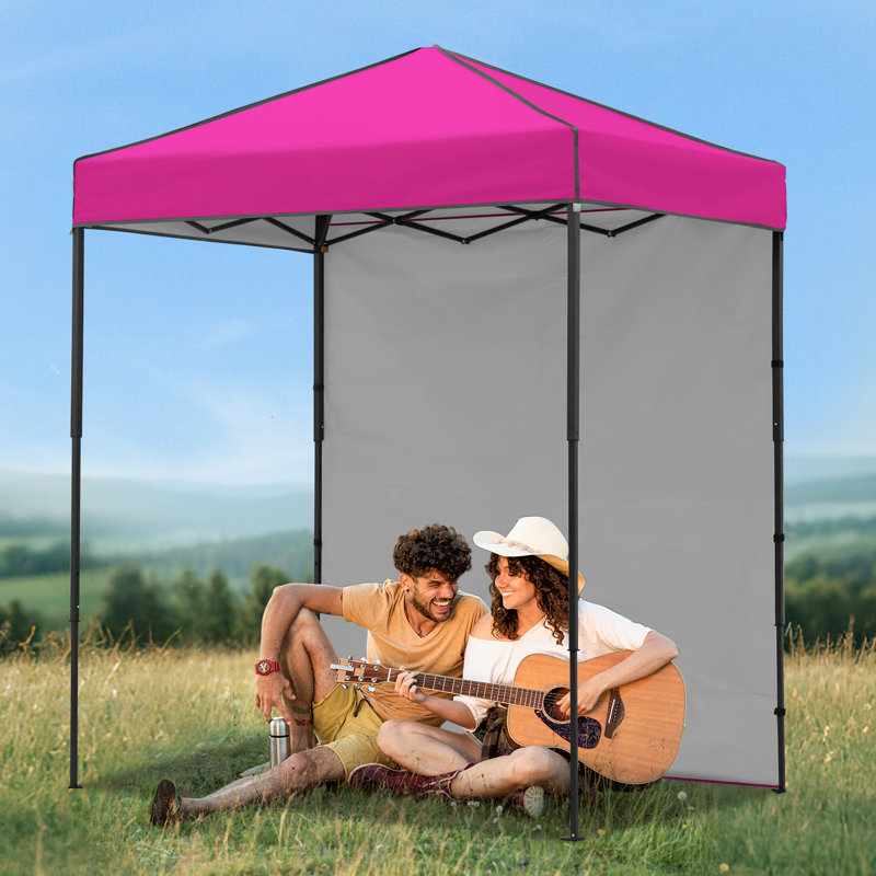 6x4 Canopy Tent, Heavy Duty Pop up Canopy with Sidewall, Pink