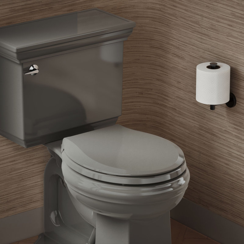 Cachet® Quiet-close™ Round-front Toilet Seat, Thunder Gray, Ready Latch