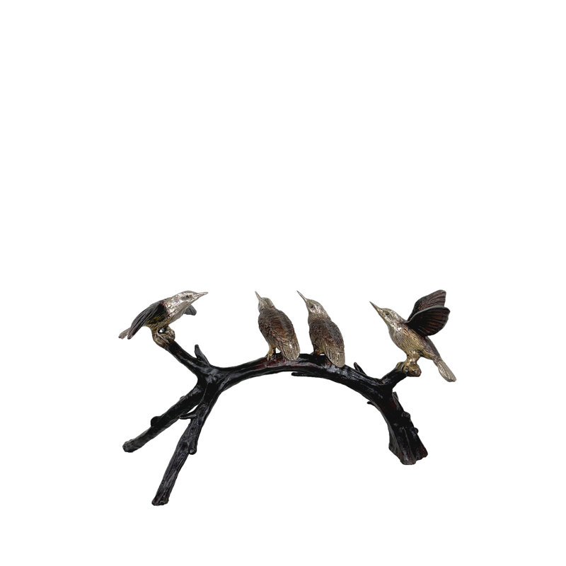 Bronze Hummingbird on Branch Sculpture
