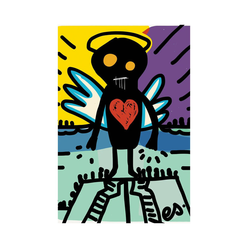 Black Angel Of Love by Emmanuel Signorino - Wrapped Canvas Gallery-Wrapped Canvas Giclée