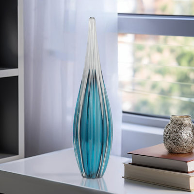 Minimalist Glass Teardrop Sculpture Object for Home Decor - Decorative Tabletop Figurine Statue Accent Ideal Decoration for Living Room or Entryway Table