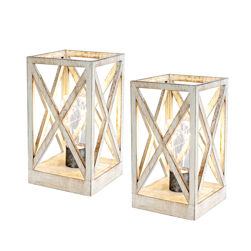 Savanah Wood Table Lamp, White