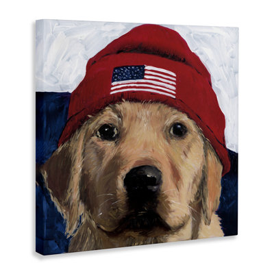 American Dog in Hat Canvas, conception de Wani Pasion
