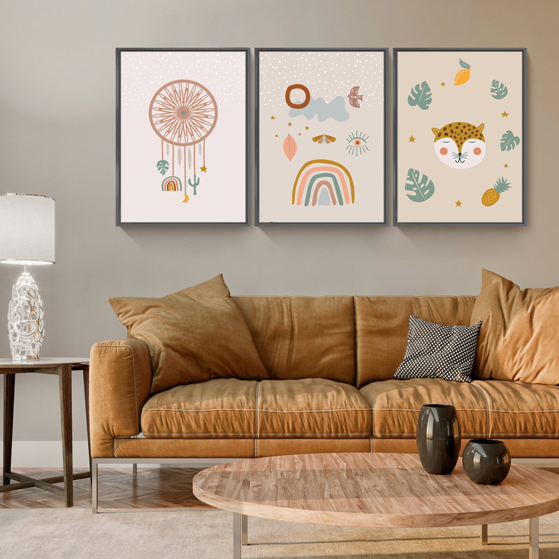 3 - Pieces, Black, 24" H x 48" W x 1.5" D