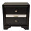 Élégante table de chevet noire avec 2 tiroirs - Mélange de bois et de métal pour la chambre à coucher avec tiroirs, beaucoup de rangement-388853402
