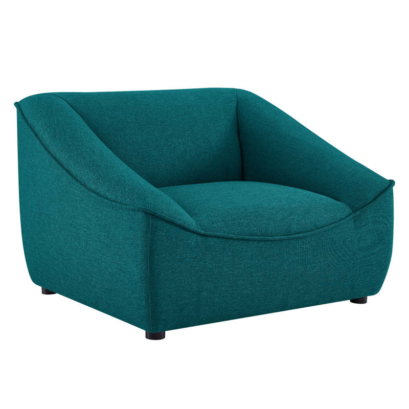 Modway Comprise Fabric Upholstered Armchair, Teal Plainweave