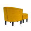 Fauteuil demi-tonneau en cuir synthétique avec repose-pieds-771343426