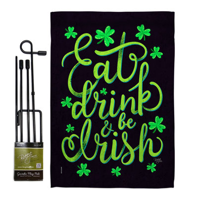 Double Sided 18.5'' H x 13'' W Polyester St. Patrick's Day Flag Set