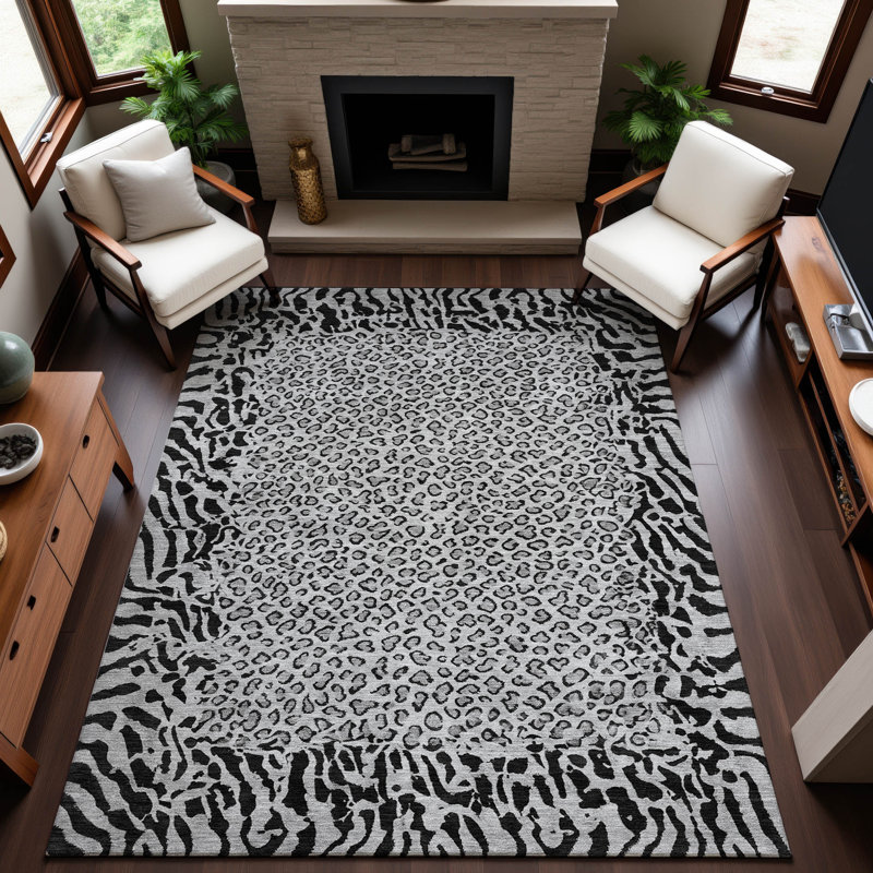 Premium Machine Washable Alvey AMF1230 Animal Skin Rug, Rectangle 9' x 12'