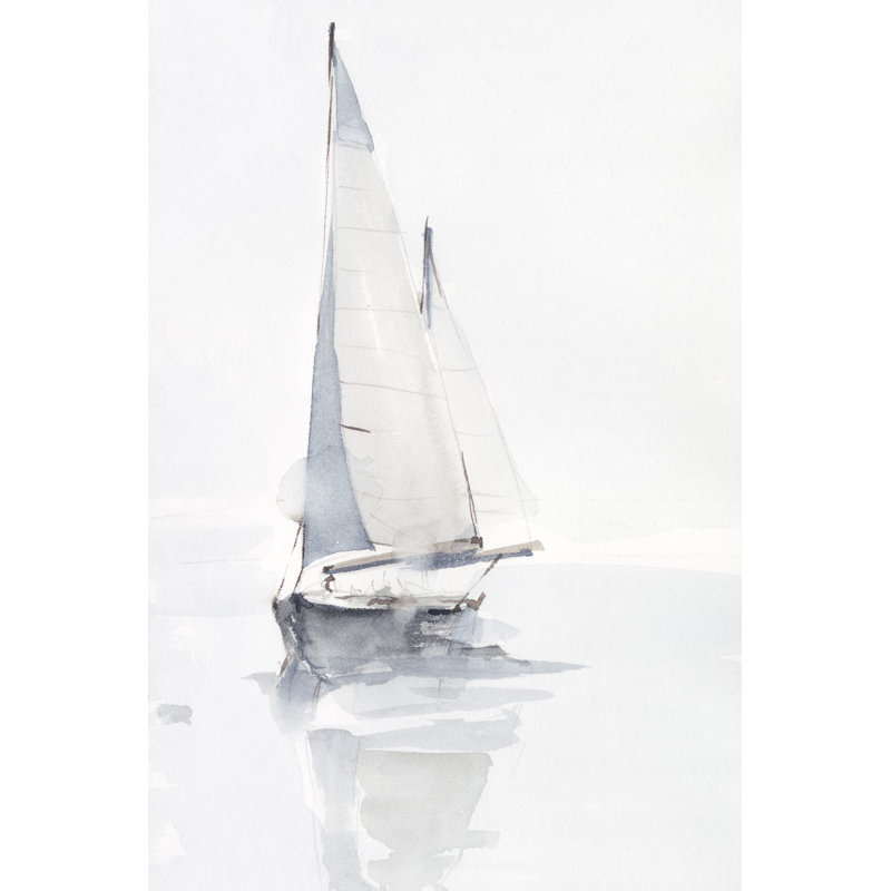 Misty Harbor II by - Wrapped Canvas Painting Print, 91 cm H x 61 cm W, Black Floater Framed