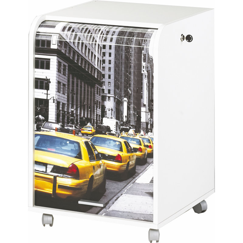 Graziella 1 -Door 2 -Drawer Filing Storage Cabinet, White