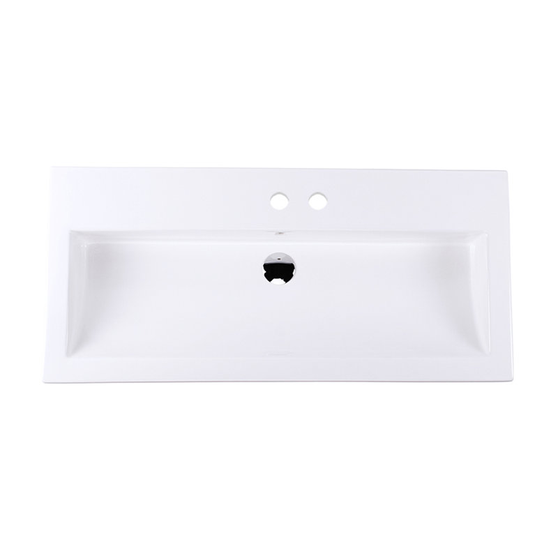 Aquagrande 39.5'' L Bathroom Sink, 2 Hole - 4" Centers