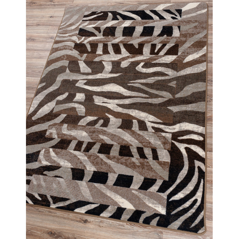 Tapis brun tissé à la machine Abina, Tapis de couloir 2 pi x 8 pi