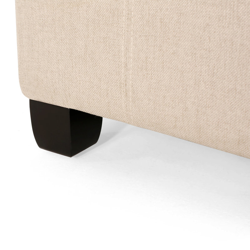 Repose-pieds capitonné avec rangement Anikait, Tissu couleur blé