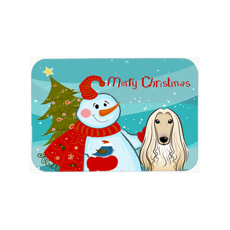 Caroline's Treasures Snowman Buddies with Afghan Hound Glass Cutting Board