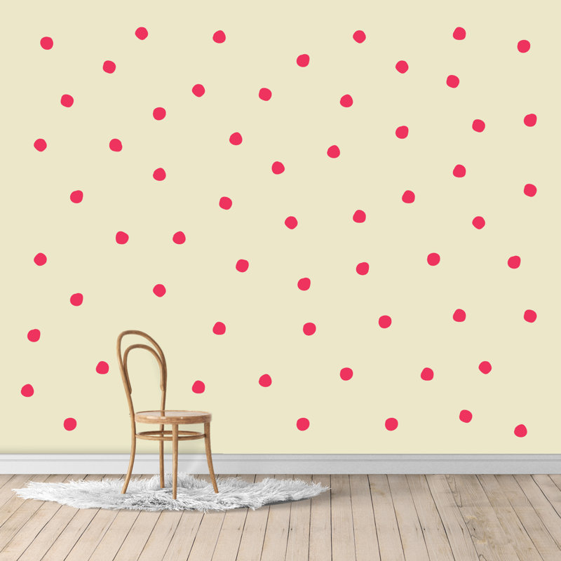 Décalcomanie murale spots, Rose vif